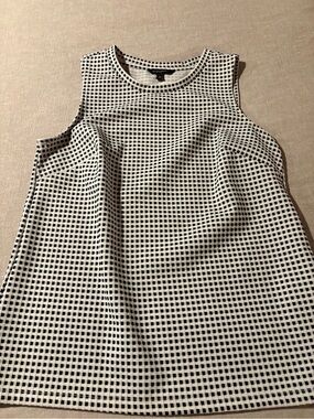 Banana Republic Black and White Gingham Sleeveless Top